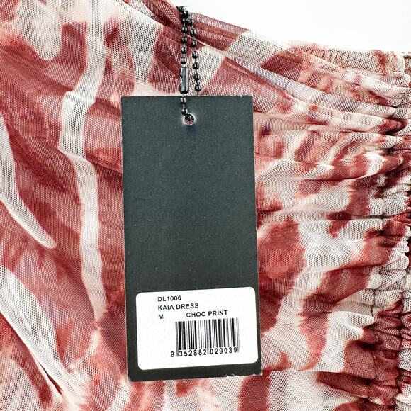 NWT Revolve By DYLN Kaia Mesh Mini Dress in Chocolate Print Size Medium - Picture 10 of 10